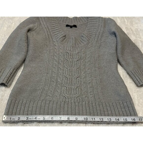 Women's Express Brand Light Gray Knit Pullover Sweater Acrylic Wool Blend Size M - Picture 9 of 13